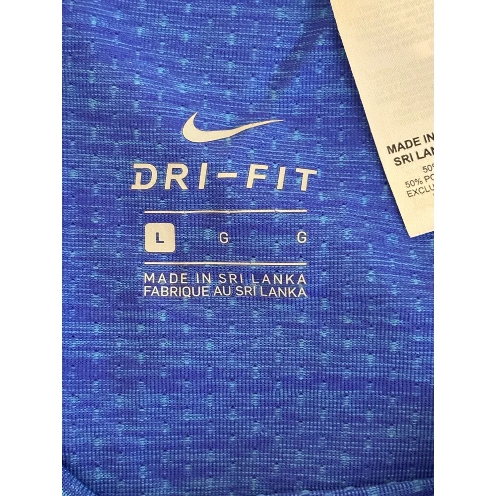 Nike Dri-FIT Women Blue Space Dye Long Sleeve Running Shirt Large Athleisure Gym